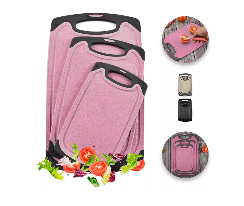 Tabla De Cocina Para Picar Cortar Alimentos Set 3 Piezas Color Rosa Raganet
