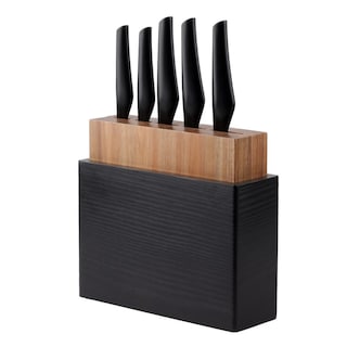 Foto 1 | Set de Cuchillos con Tabla de Madera Vasconia 8 Piezas Negro