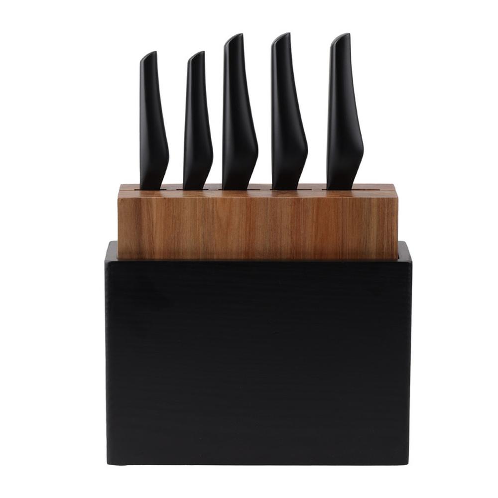 Foto 3 pulgar | Set de Cuchillos con Tabla de Madera Vasconia 8 Piezas Negro