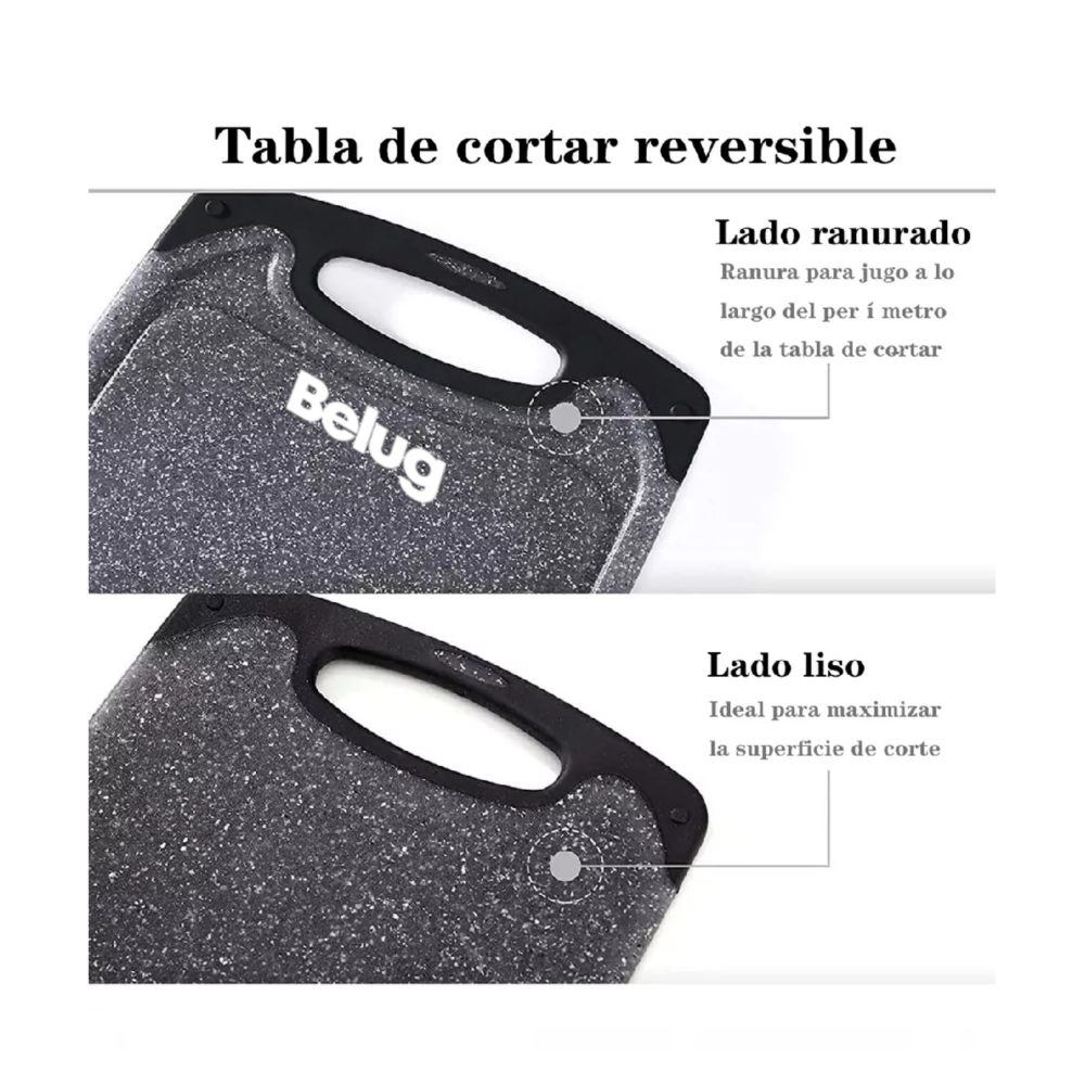 Foto 3 pulgar | 3 Piezas Tablas Para Picar De Cocina Mango Alimentos Asa Gris Belug