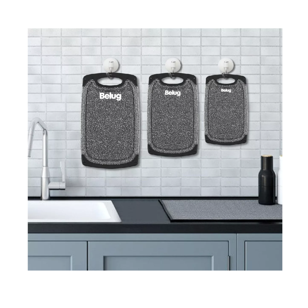 Foto 5 pulgar | 3 Piezas Tablas Para Picar De Cocina Mango Alimentos Asa Gris Belug