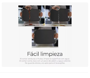 Foto 4 | Tabla De Cocina Para Picar Cortar Alimentos Set 3 Piezas Negro Xtellar