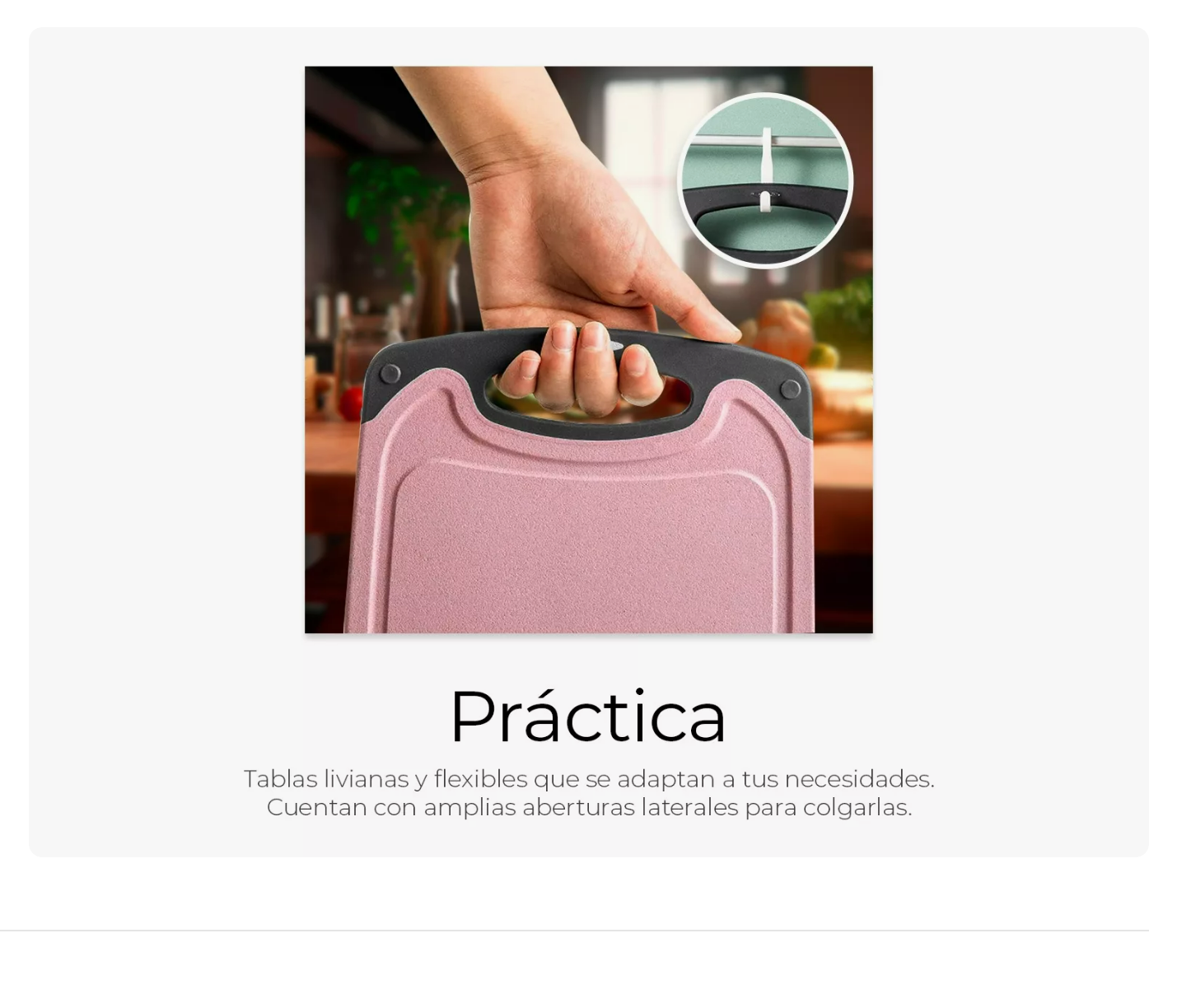 Foto 4 pulgar | Tabla De Cocina Para Picar Cortar Alimentos Set 3 Piezas Rosa Xtellar