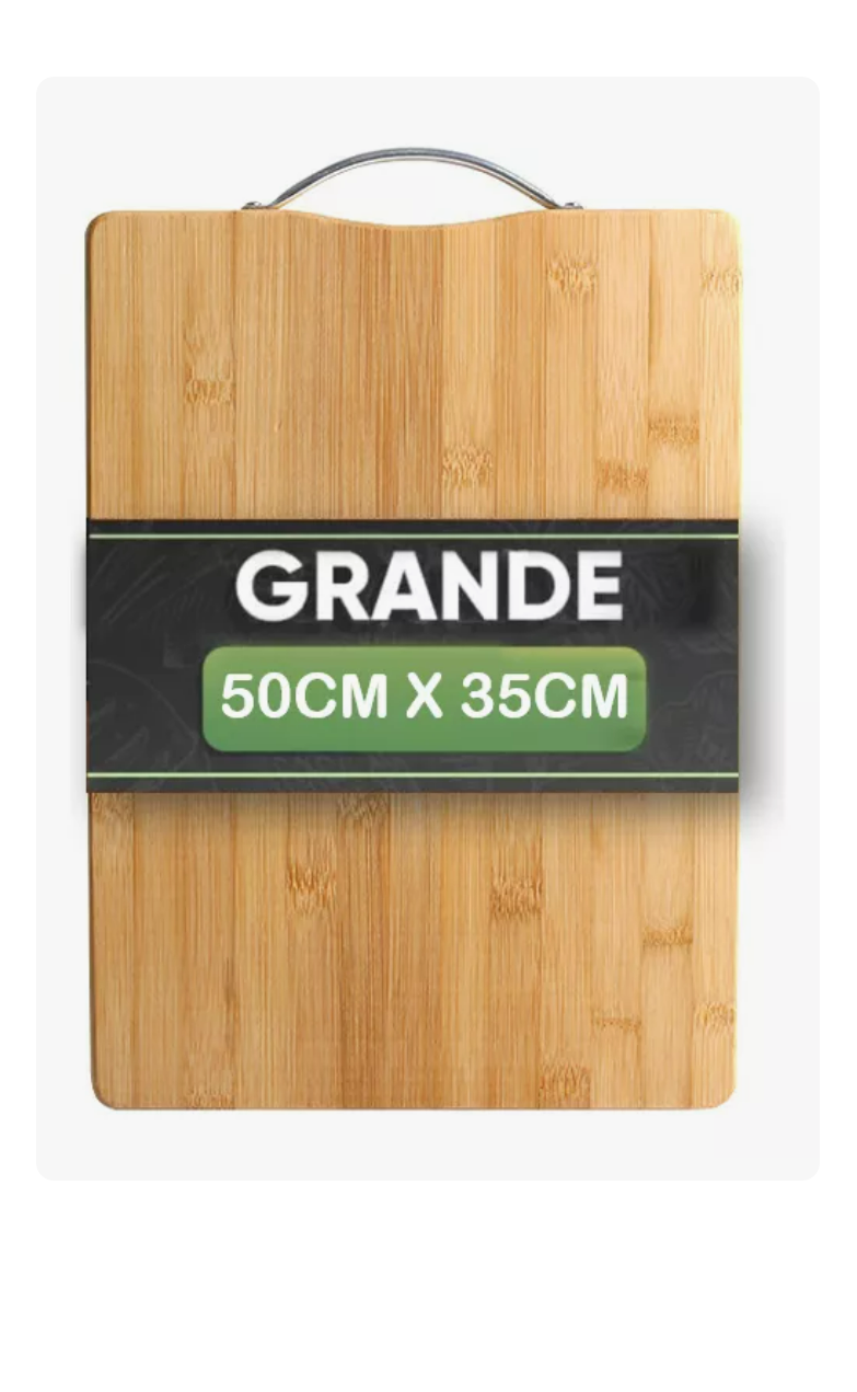 Foto 2 pulgar | Tabla Picar Cortar Lagom 50x35cm De Bambú Y Madera Orgánico Natural 3en1 Con Agarradera Xtellar