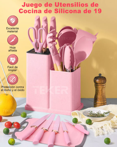 Foto 2 | Utensilios De Cocina Xtellar De Silicona Color Rosa
