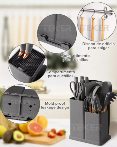 Foto 4 | Utensilios De Cocina Xtellar De Silicona Color Gris