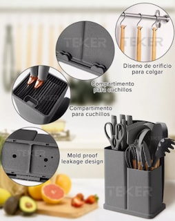 Foto 4 | Utensilios De Cocina Xtellar De Silicona Color Gris