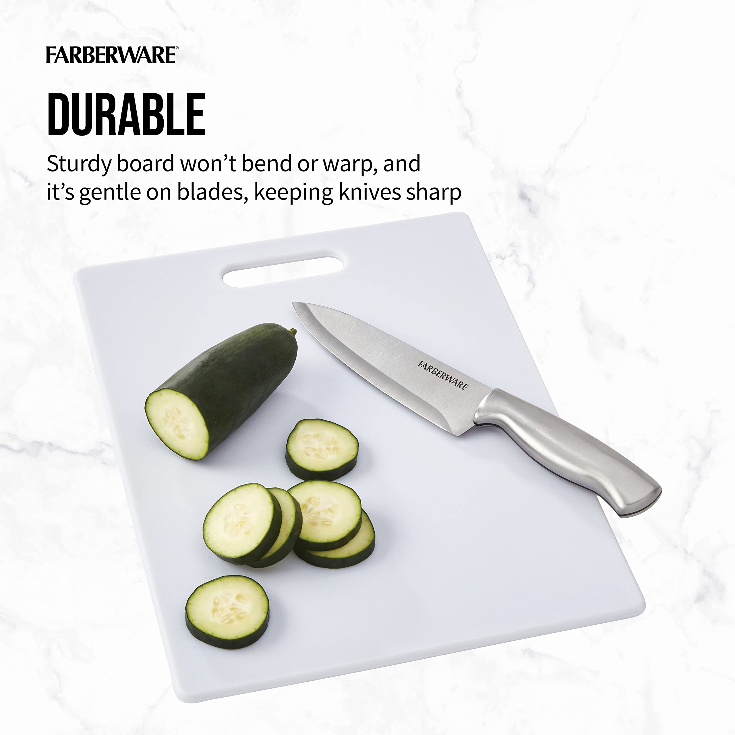 Foto 4 pulgar | Tabla De Cortar Farberware, Grande, De Plástico, Apta Para Lavavajillas, Color Blanco - Venta Internacional.
