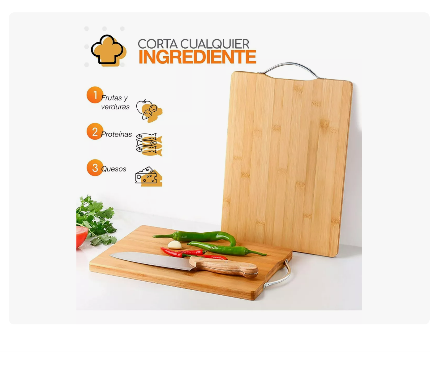 Foto 4 pulgar | Tabla Picar Cortar Bambú Madera 3en1 Con Agarradera 28x38cm Xtellar