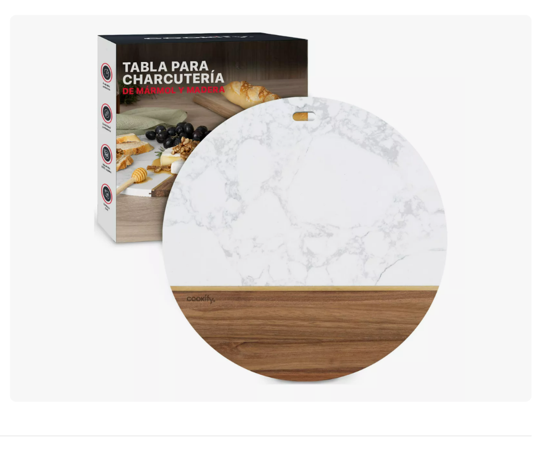 Tabla Redonda De Madera Y Mármol Picar Queso Cocina Xtellar
