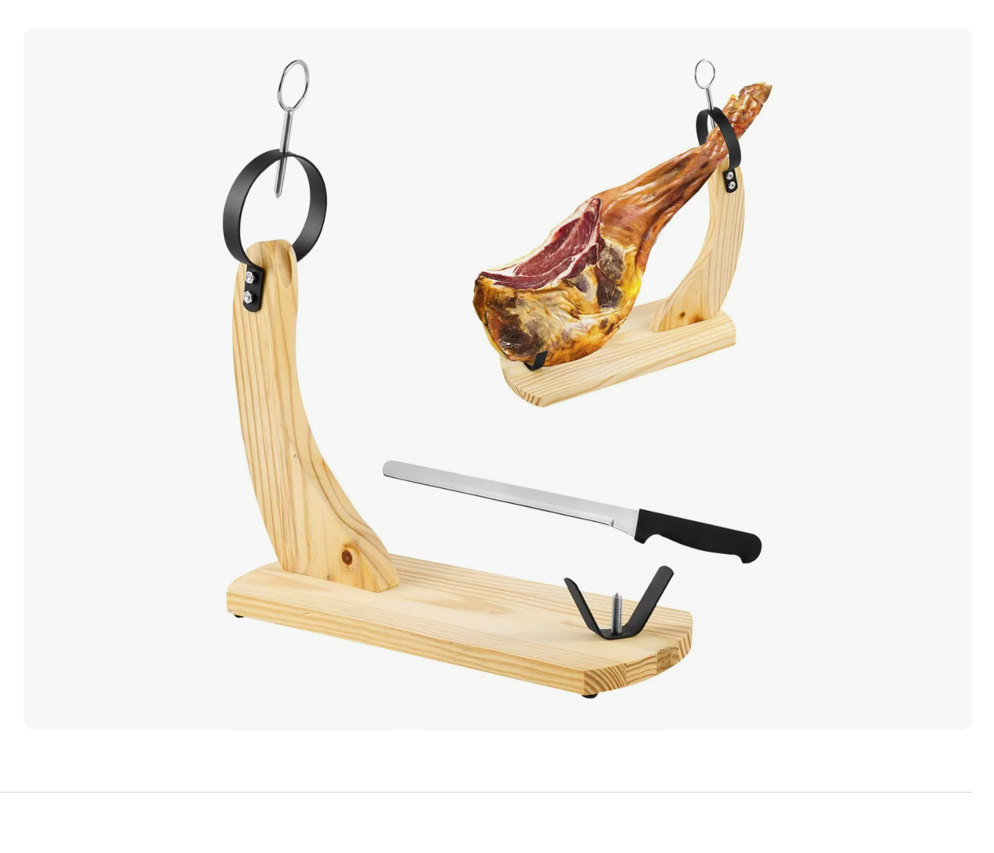 Foto 2 pulgar | Tabla Picar Para Jamón De Madera Con Almohadillas Y Cuchillo Xtellar