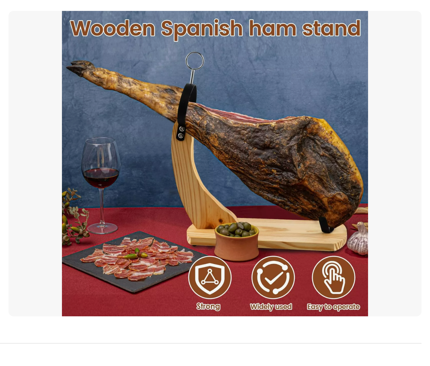 Foto 5 pulgar | Tabla Picar Para Jamón De Madera Con Almohadillas Y Cuchillo Xtellar
