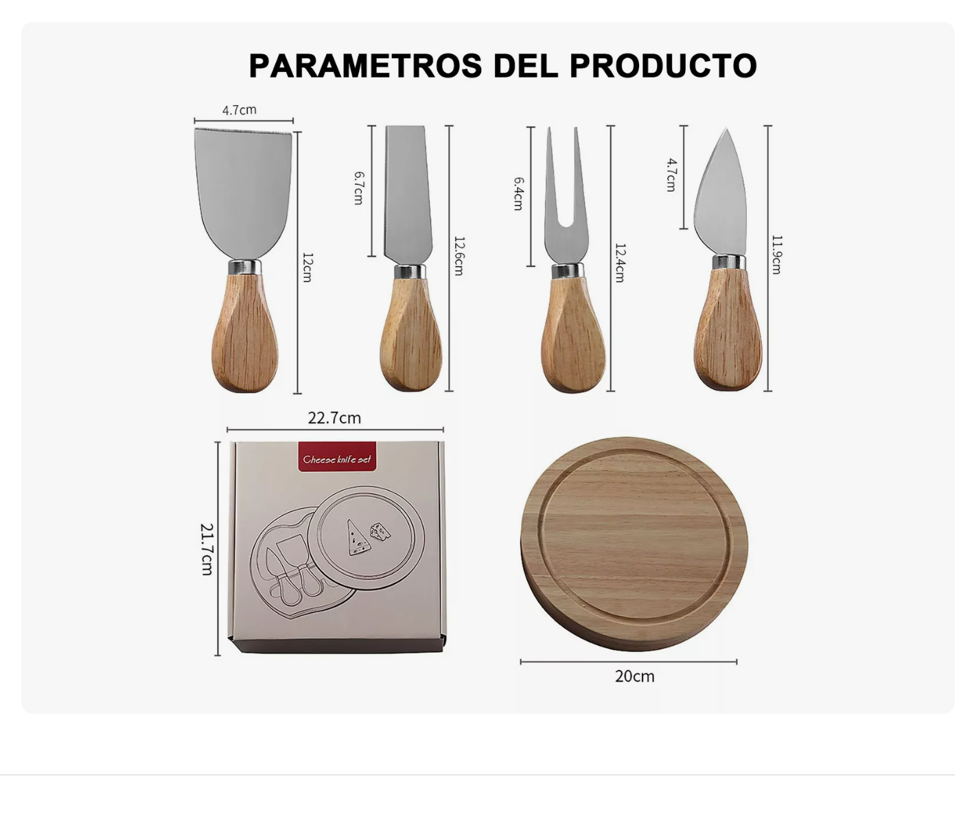 Foto 5 pulgar | Tabla De Quesos Personalizada Grabado Madera Y Utensilios Xtellar