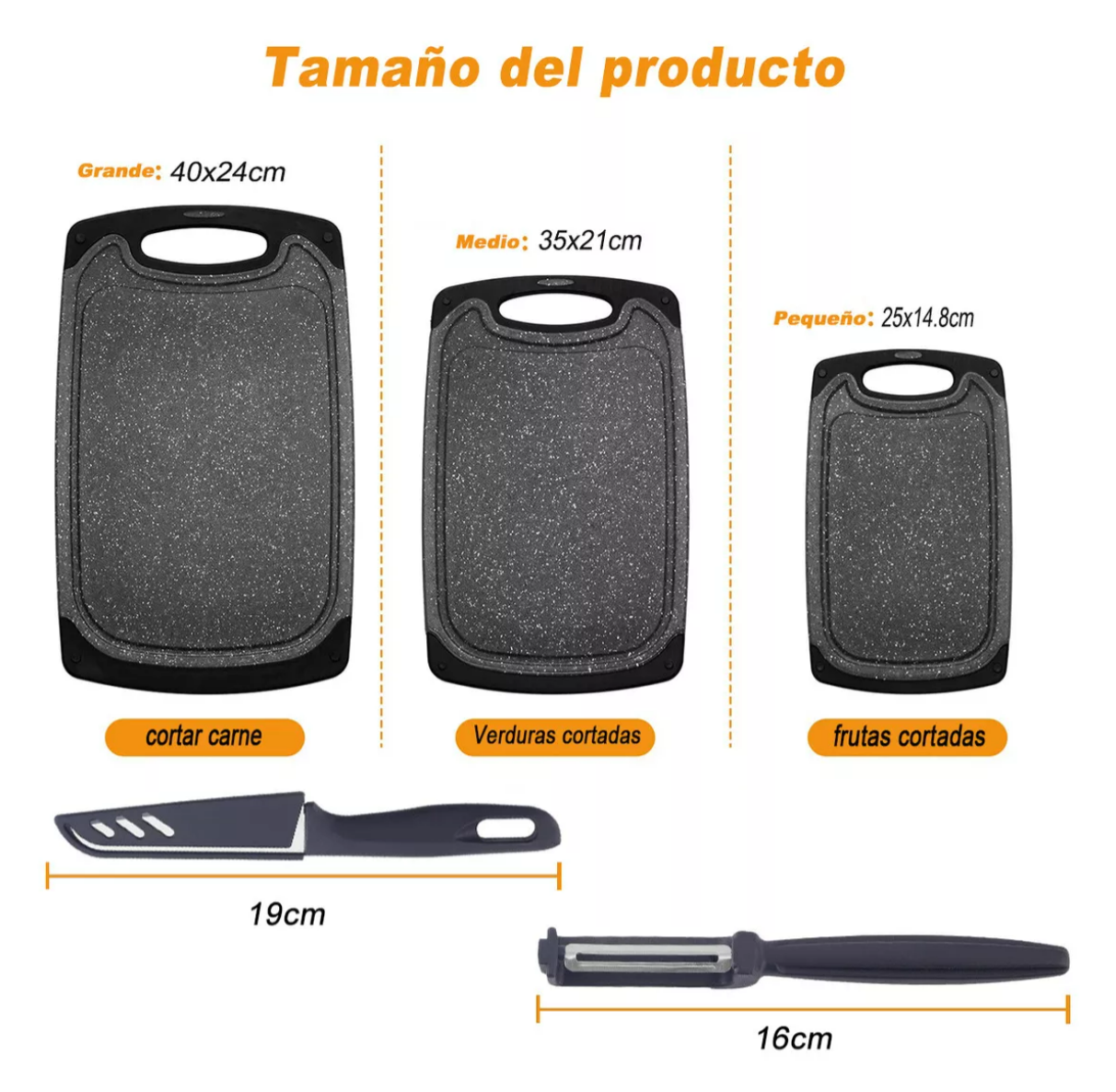 Foto 2 | 5pcs Juego De Tablas De Cortar De Cocina Xtellar