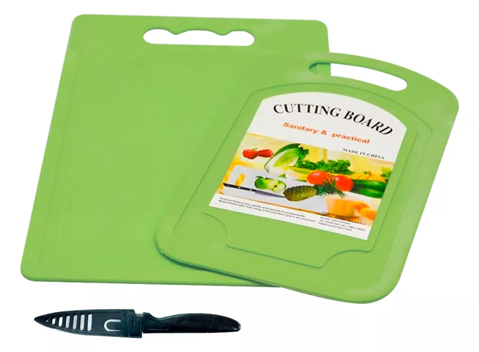 Set De 2 Tablas De Plástico Y Cuchillo Xtellar