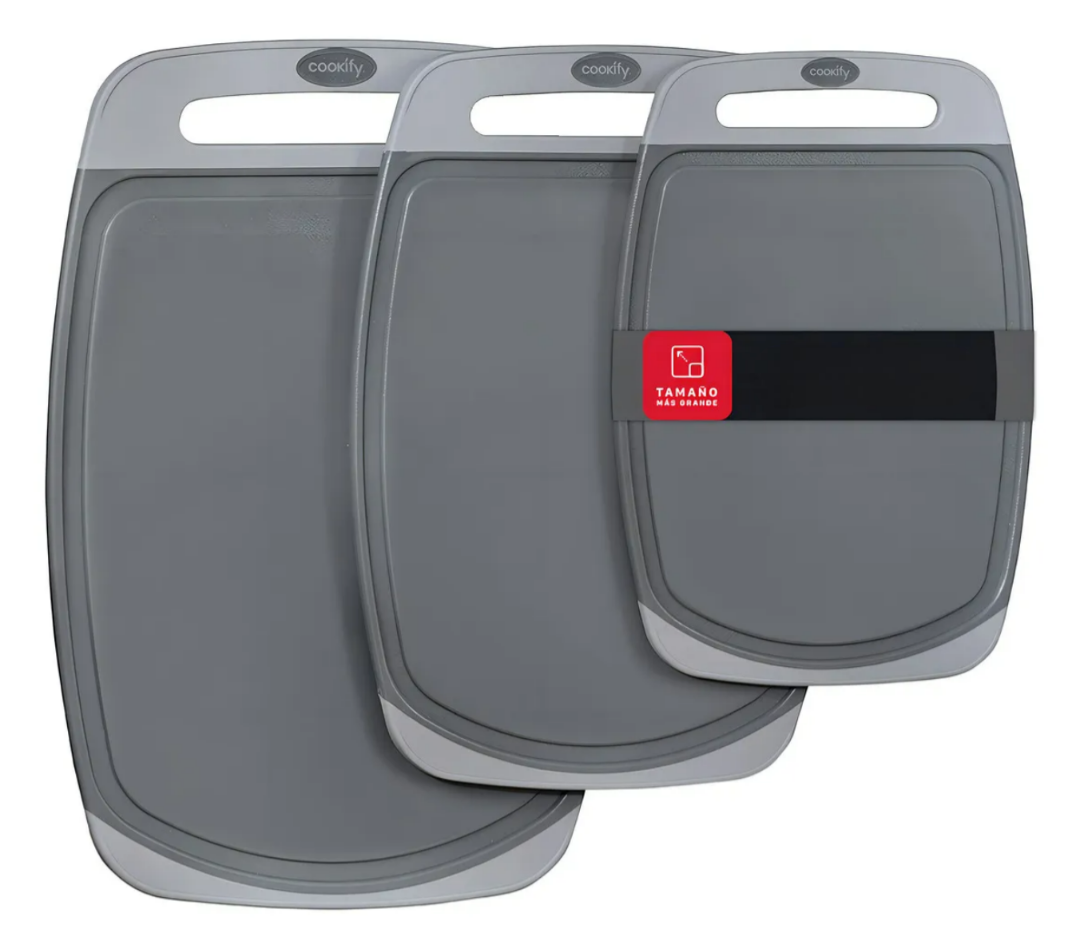 Set De 3 Tablas De Picar Xtellar Libre De Bpa, Con Asas Antideslizantes