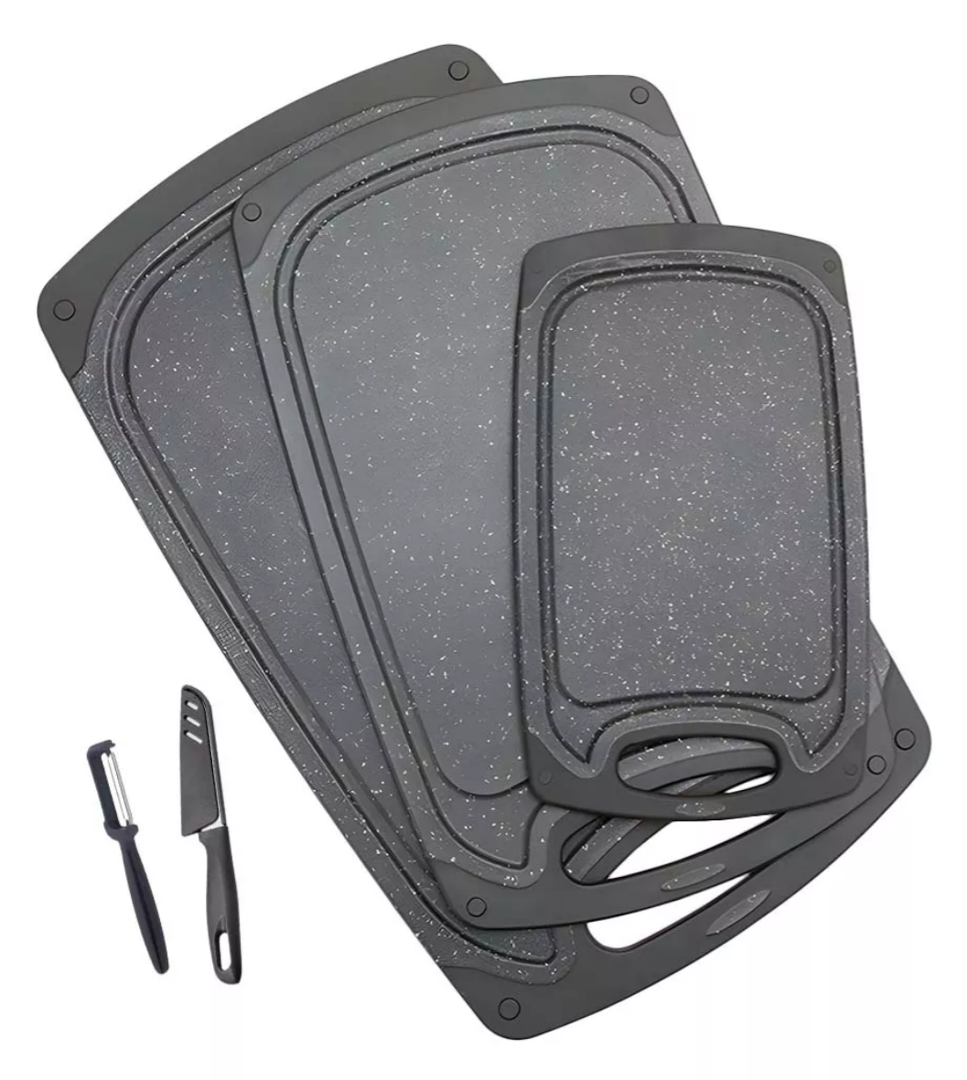 Foto 1 | Kit 3 Tablas Picar Cortar 3 Tamaños Resistente Cocina Color Negro Juego Tablas Para Picar 5pzas Xtellar