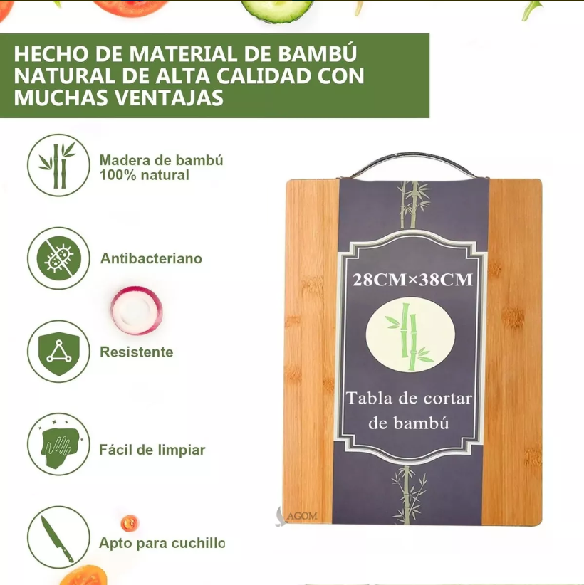 Foto 2 | Tabla Para Picar Xtellar De Bambú Con Mango De Acero Inoxidable Color Marrón