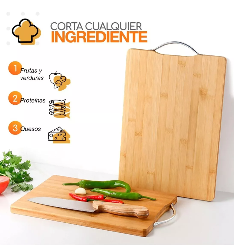 Foto 4 | Tabla Para Picar Xtellar De Bambú Con Mango De Acero Inoxidable Color Marrón