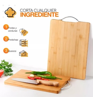 Foto 4 | Tabla Para Picar Xtellar De Bambú Con Mango De Acero Inoxidable Color Marrón