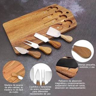 Foto 2 | Tabla De Quesos Xtellar De Madera Y Utensilios Color Marrón
