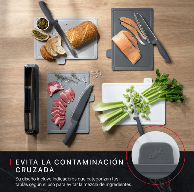 Foto 5 pulgar | Set De 4 Tablas Xtellar Para Cocina Grey