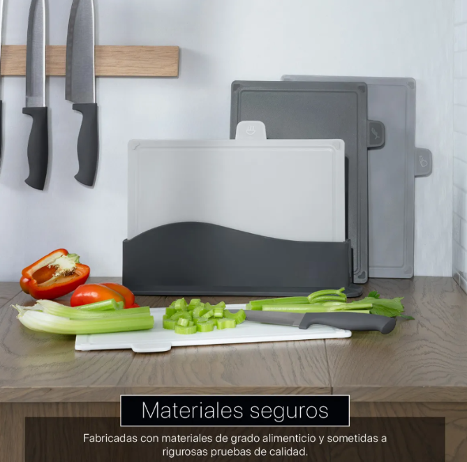 Foto 6 pulgar | Set De 4 Tablas Xtellar Para Cocina Grey
