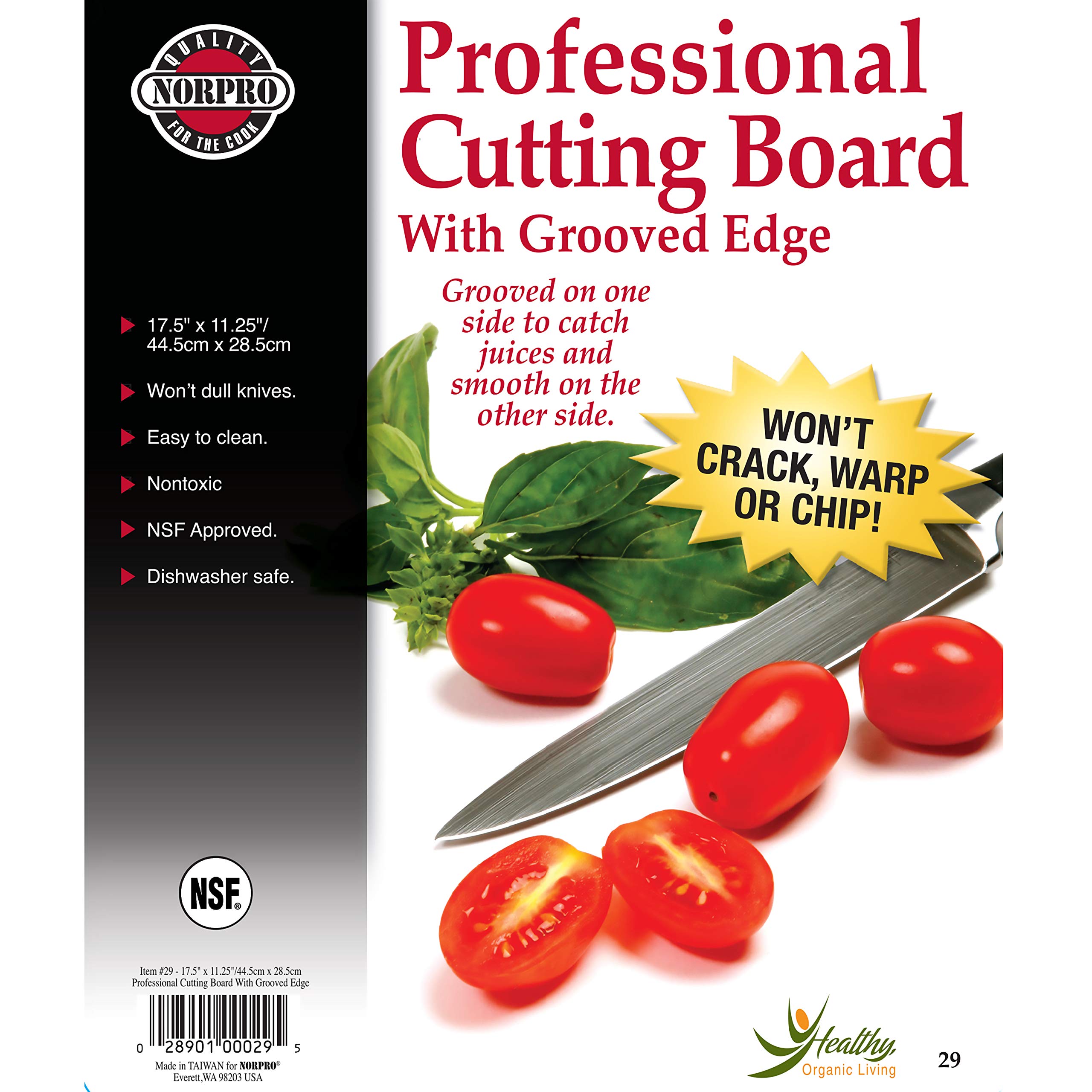 Foto 5 | Tabla De Cortar Norpro Professional De Plástico De 44,5 Cm X 28,5 Cm - Venta Internacional.