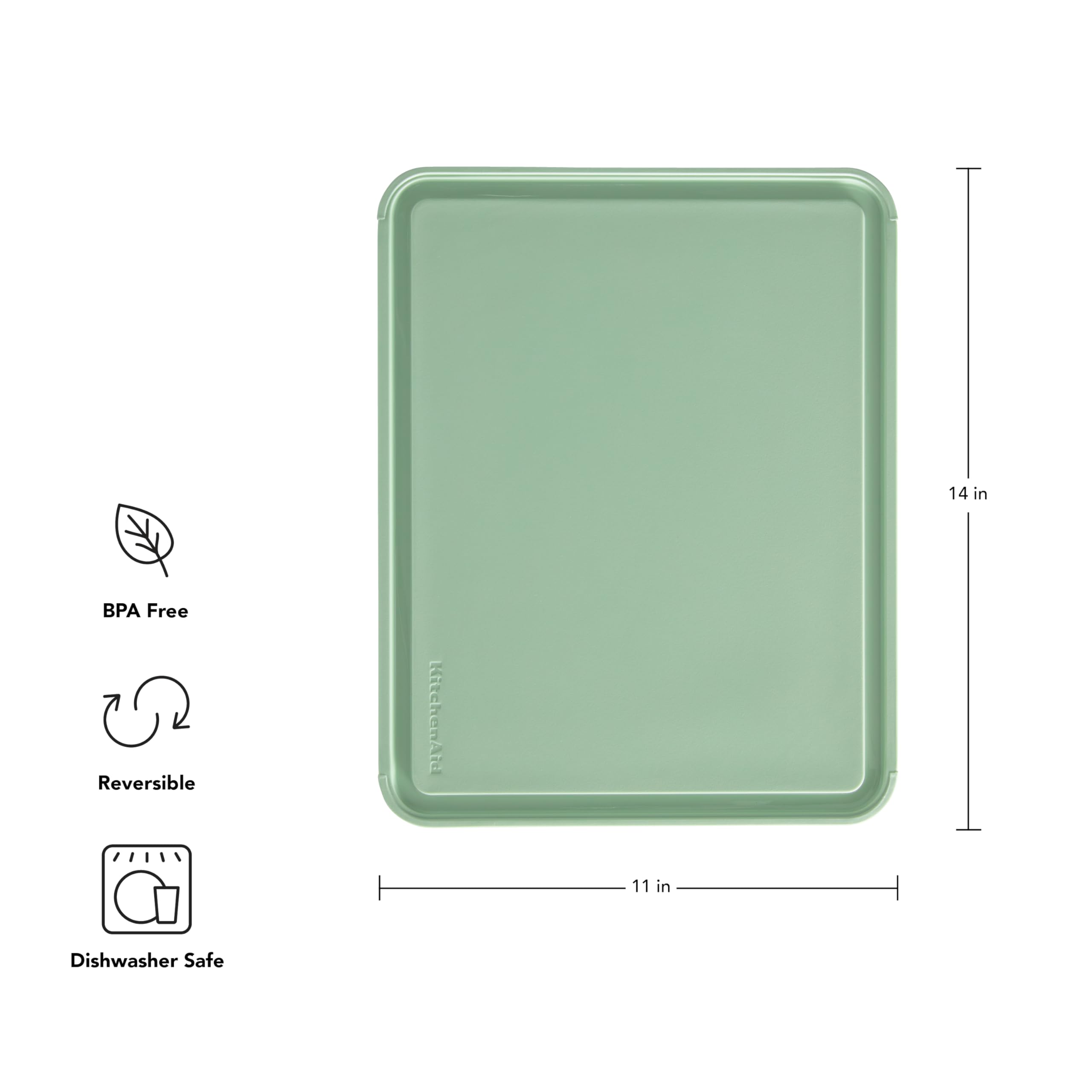 Foto 6 pulgar | Tabla De Cortar Kitchenaid Classic De Plástico De 11 X 14 Pulgadas, Color Verde - Venta Internacional.