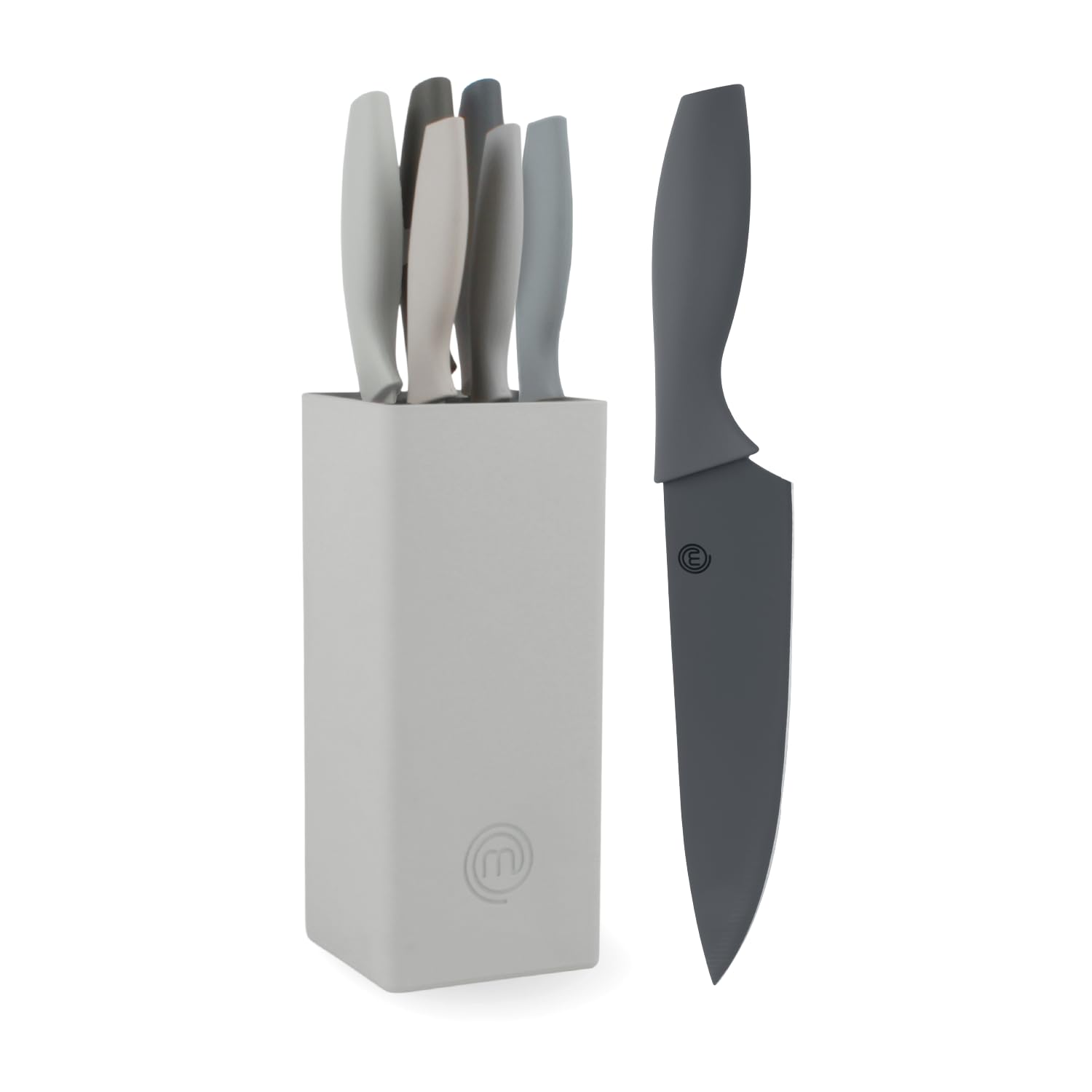 Juego De Bloques De Cuchillos Masterchef Earth Greys, 6 Cuchillos De Acero Inoxidable - Venta Internacional.