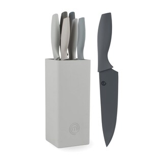 Foto 1 | Juego De Bloques De Cuchillos Masterchef Earth Greys, 6 Cuchillos De Acero Inoxidable - Venta Internacional.