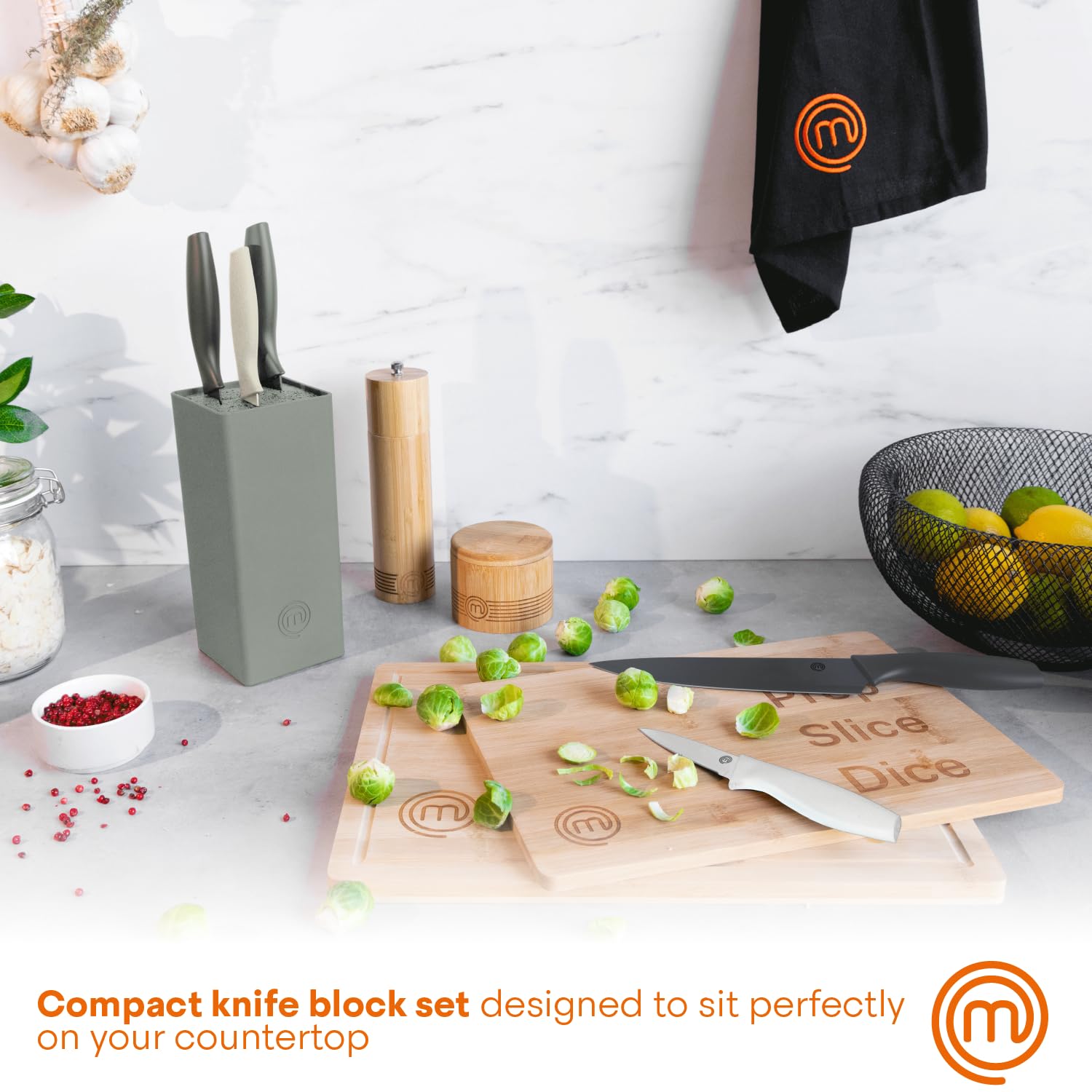 Foto 4 pulgar | Juego De Bloques De Cuchillos Masterchef Earth Greys, 6 Cuchillos De Acero Inoxidable - Venta Internacional.