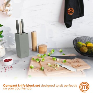Foto 3 | Juego De Bloques De Cuchillos Masterchef Earth Greys, 6 Cuchillos De Acero Inoxidable - Venta Internacional.