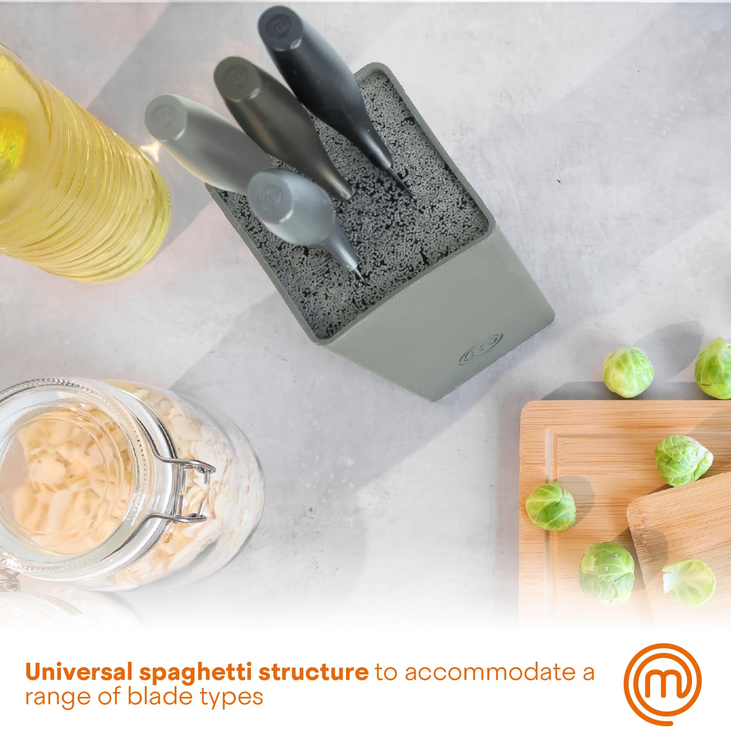 Foto 4 | Juego De Bloques De Cuchillos Masterchef Earth Greys, 6 Cuchillos De Acero Inoxidable - Venta Internacional.