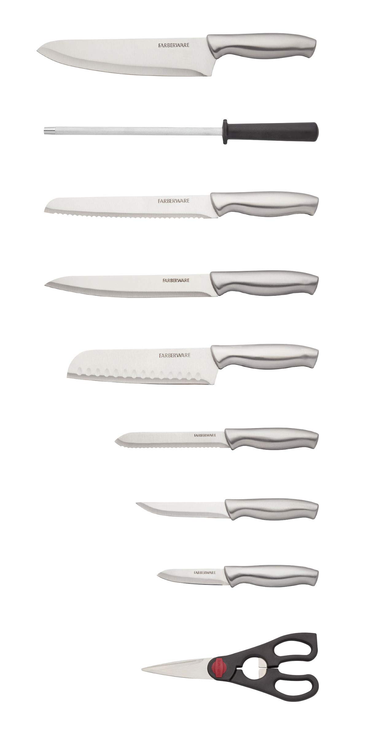 Foto 3 | Juego De Bloques De Cuchillos Farberware De Acero Inoxidable Estampado, 15 Piezas - Venta Internacional.