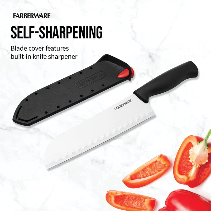 Foto 4 pulgar | Cuchillo Farberware Edgekeeper Santoko 18 Cm De Acero Inoxidable - Venta Internacional.