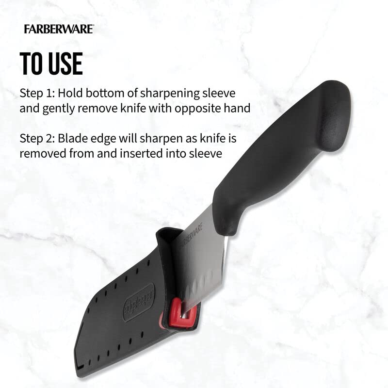 Foto 6 pulgar | Cuchillo Farberware Edgekeeper Santoko 18 Cm De Acero Inoxidable - Venta Internacional.