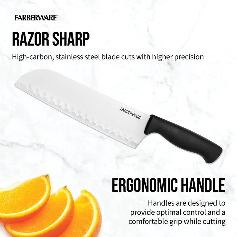 Foto 7 pulgar | Cuchillo Farberware Edgekeeper Santoko 18 Cm De Acero Inoxidable - Venta Internacional.