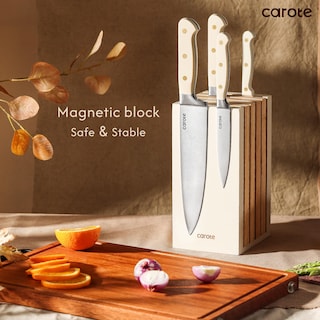 Foto 5 | Juego De Cuchillos Carote 11 Piezas Con Hoja De Acero Inoxidable En Bloque, Color Beige - Venta Internacional.