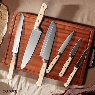 Foto 7 | Juego De Cuchillos Carote 11 Piezas Con Hoja De Acero Inoxidable En Bloque, Color Beige - Venta Internacional.