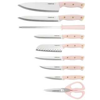 Foto 4 | Juego De Bloques De Cuchillos Farberware Acacia, 15 Piezas, Rosa Y Dorado - Venta Internacional.