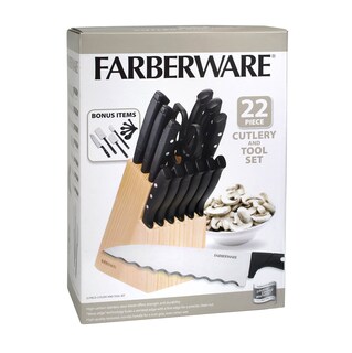 Foto 6 | Juego De Bloques De Cuchillos Farberware De Acero Con Alto Contenido De Carbono, 22 Piezas - Venta Internacional.