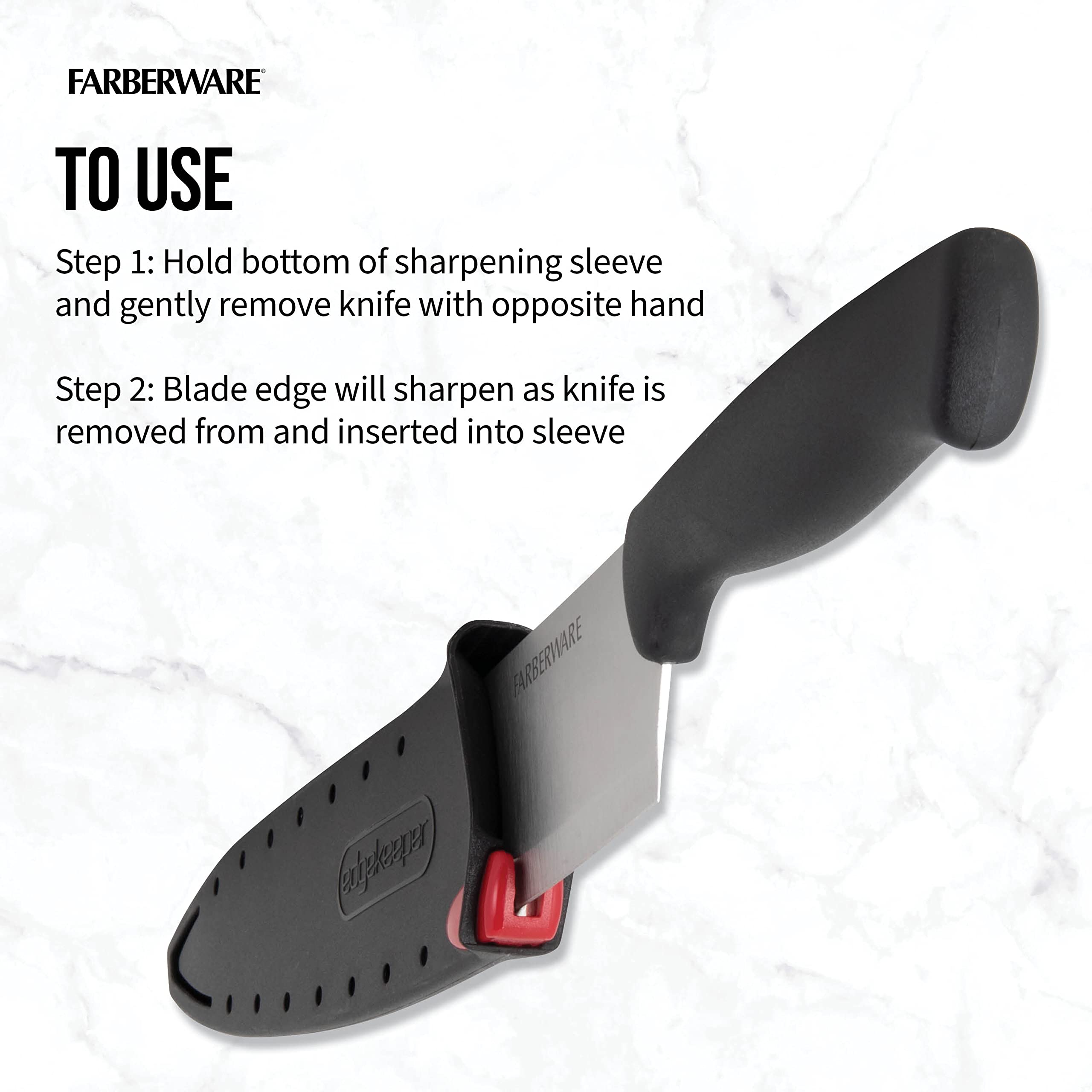 Foto 6 pulgar | Cuchillo Para Rebanar Farberware Edgekeeper, Autoafilable, 20 Cm - Venta Internacional.