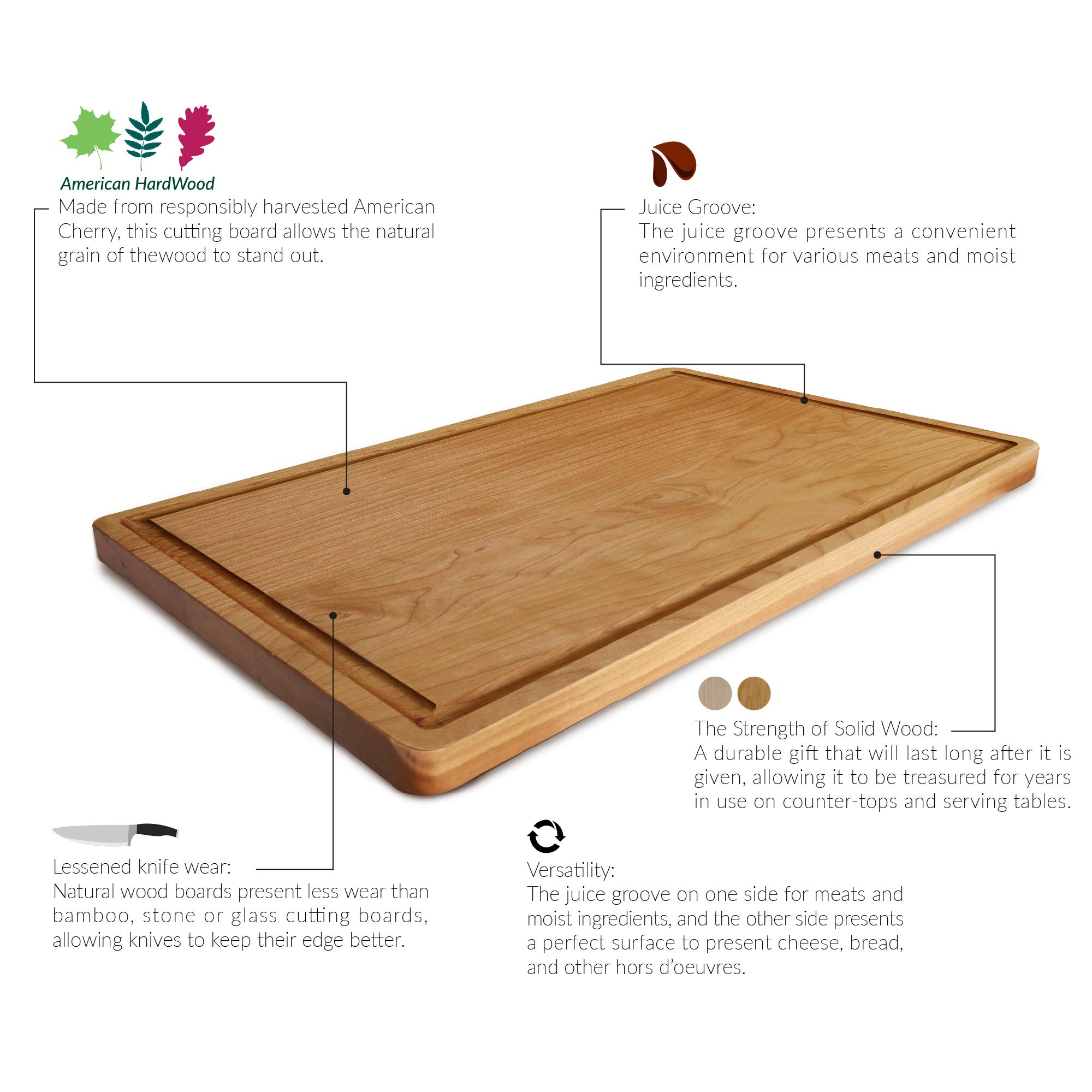 Foto 6 | Tabla De Cortar Casual Home Rectangular, 39,37 X 27,94 Cm, Color Cereza Americana - Venta Internacional.