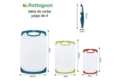 Foto 2 | Tablas Xtellar Para Picar Alimentos Cocina Para Cortar Set 4 Piezas