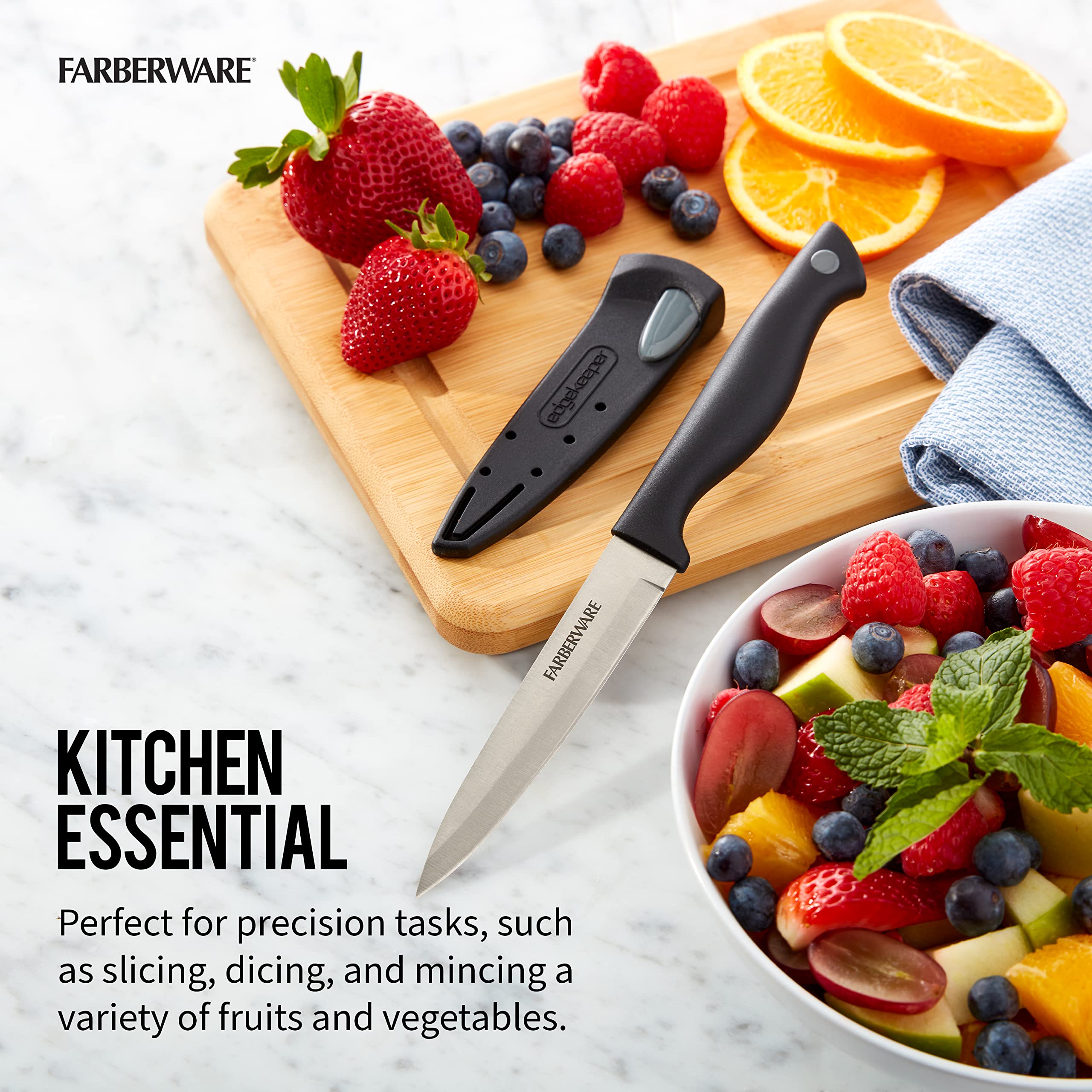 Foto 6 | Cuchillo Multiusos Farberware Edgekeeper De Acero Al Carbono De 11 Cm De Alto - Venta Internacional.