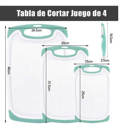 Foto 2 | Xtellar Set De 4 Tablas Para Picar Premium De Cocina Saludable