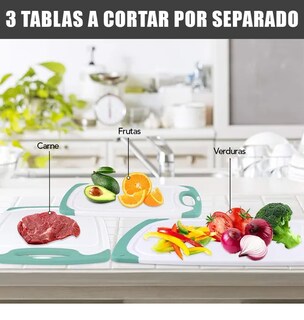 Foto 4 | Xtellar Set De 4 Tablas Para Picar Premium De Cocina Saludable