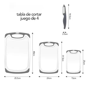 Foto 2 | Set Premium De 4 Tablas Xtellar Para Picar Alimentos En Cocina