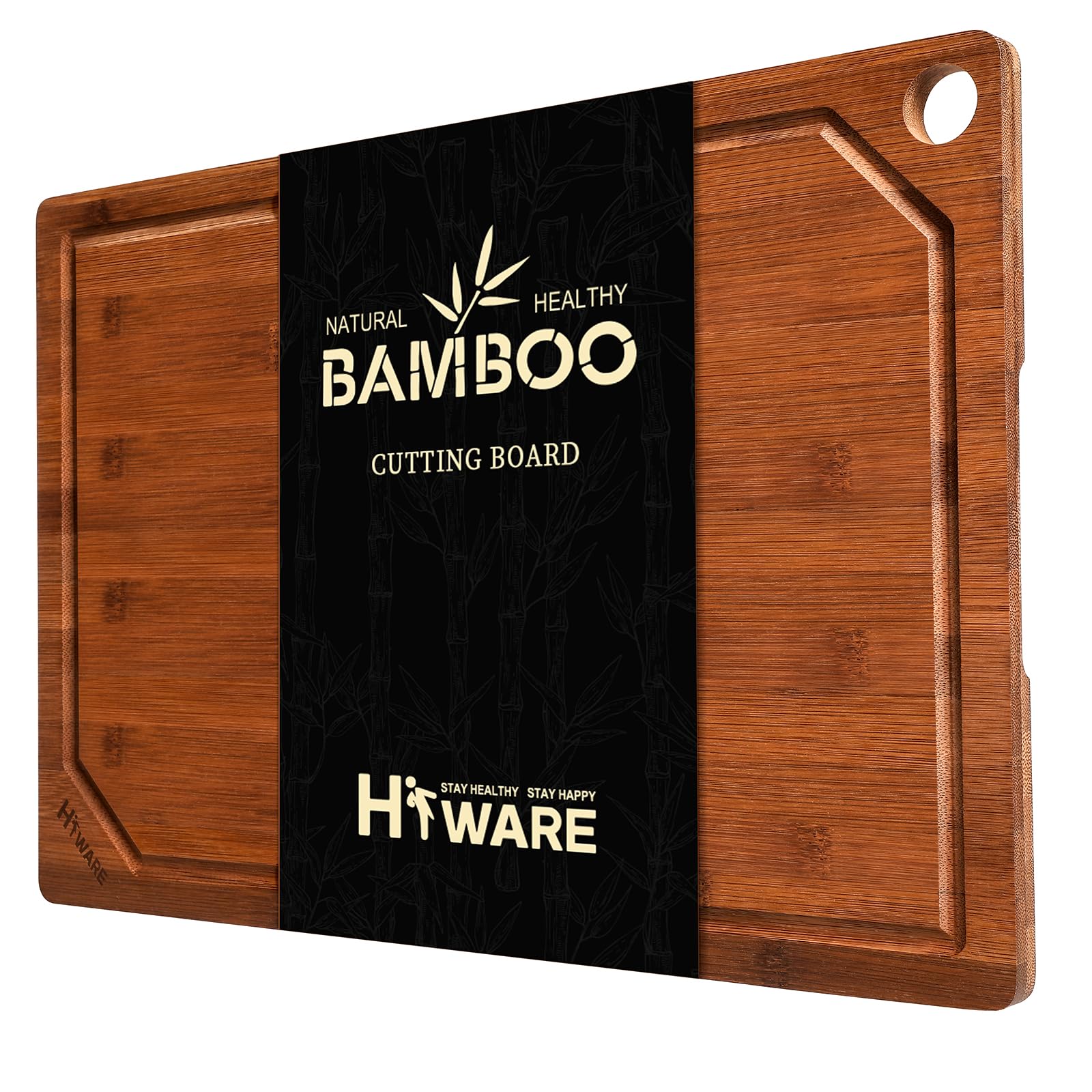 Foto 2 pulgar | Tabla De Cortar Hiware Wood Heavy Duty Bamboo Con Ranura Para Jugo - Venta Internacional.